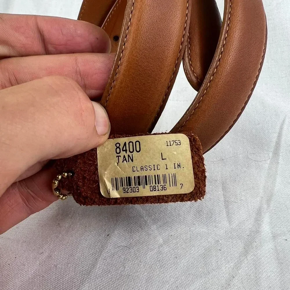 NWT Coach British Tan Leather Belt With Gold Hardware Size L